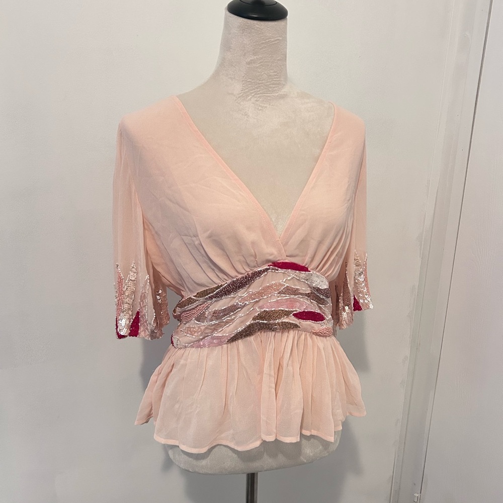 Venus Pink Beaded Blouse - Picture 4 of 5